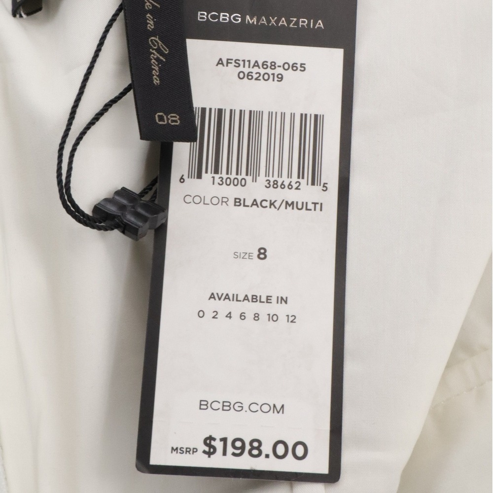 NWT BCBGMAXAZRIA‎ One Shoulder Lace Peplum Top Striped Eyelet Size 8 - Picture 8 of 9